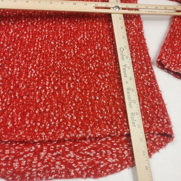 J.McLaughlin Womens Tunic Sweater Red Cable Knit Long Sleeve Cozy Pullover XS - Picture 5 of 9